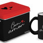 Caneca de Vidro Diamond Metalic 300ml com Lata Presenteável – “Para Quem Me Faz Muito Feliz” | Brasfoot