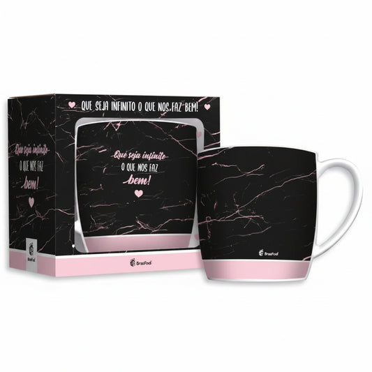 Caneca de Porcelana Urban 300ml Brasfoot – “Que Seja Infinito o Que Nos Faz Bem”