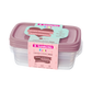 Kit 3 Potes Sanremo 785ml Rosa Hermético, Livre de BPA, Micro-ondas/Freezer