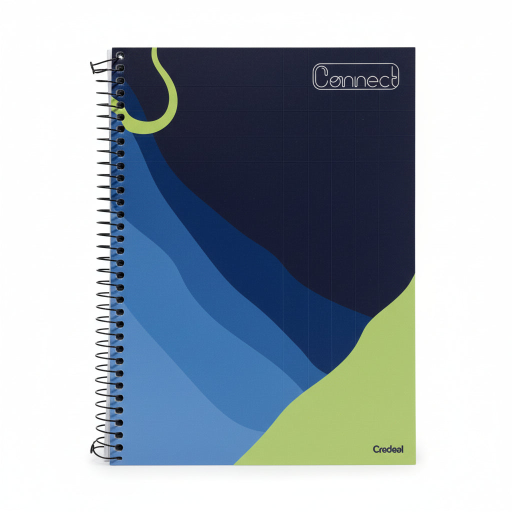 Caderno Connect Arte Abstrata Credeal 1 Matéria 80 Folhas Universitário Espiral Capa Dura