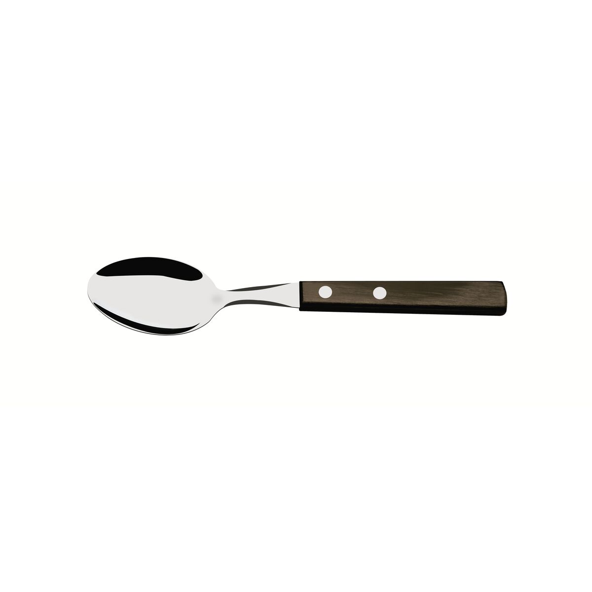 Tramontina Colher para Chá Inox – Cabo Madeira Polywood Castanho | Talher Elegante para Mesa Posta 15 cm