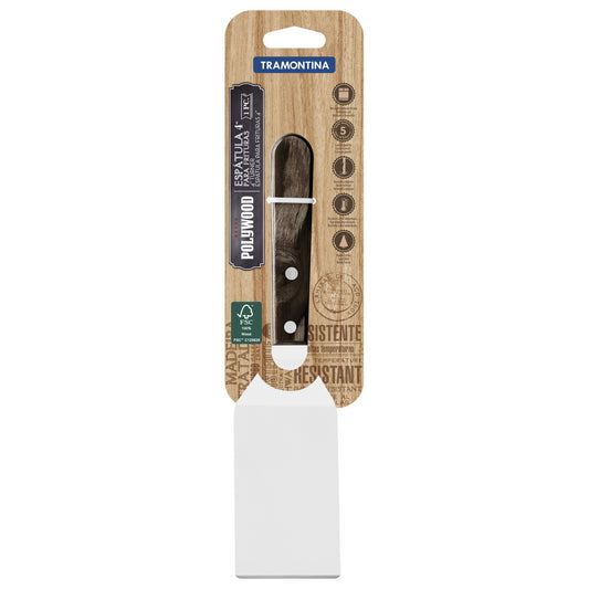 Espátula para Frituras Tramontina 4'' Polywood Castanho | Aço Inox | 24,6 cm