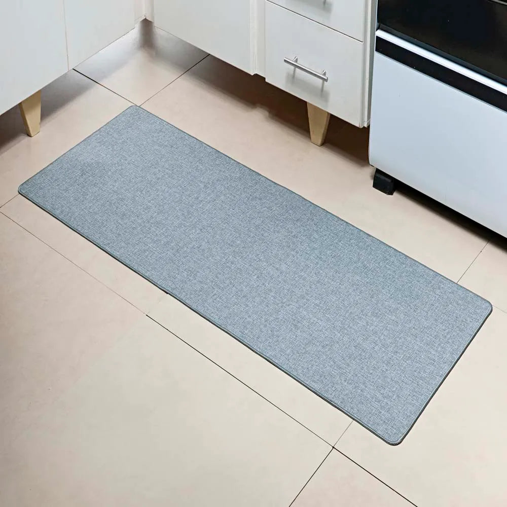Tapete Nature Cozinha 46×120 cm – Niazitex Cinza Antiderrapante | Passadeira em Poliéster