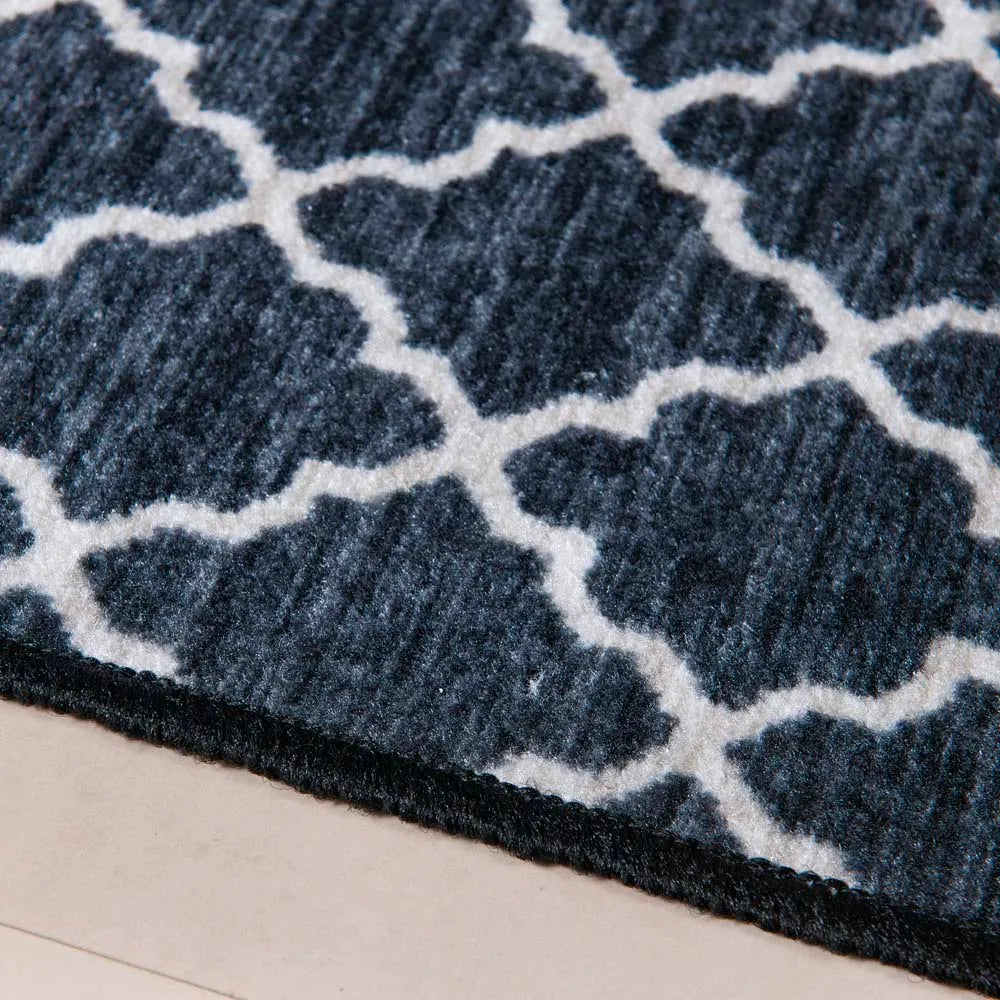Tapete Bouclé Essential 39×59 cm – Preto & Off‑White Antiderrapante | Niazitex