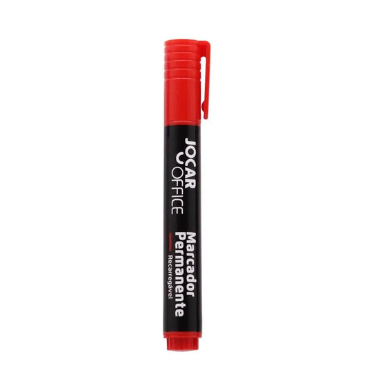 Marcador Vermelho Permanente Recarregável | Jocar Office