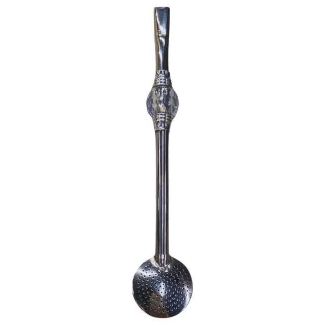 Bomba de Chimarrão Inox 22 cm com Pedra Acrílica Transparente – Matetri