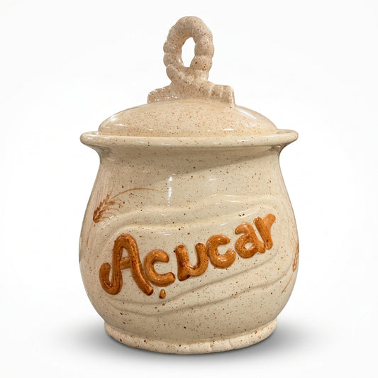 Pote de Mantimentos de Cerâmica Artesanal Farinha e Açúcar | Decoração Trigo – Cerâmica Alessandra