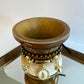 Cuia de Chimarrão Matetri 12 cm – Degradê Marrom & Branco + Pulseira Artesanal