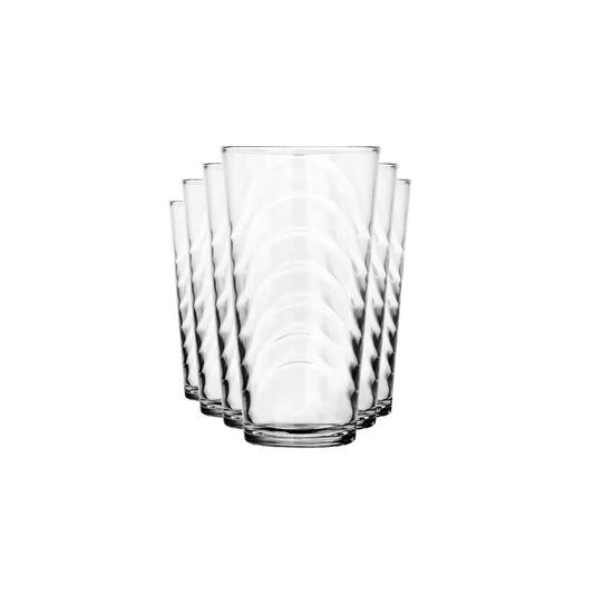 Jogo 6 Copos Long Drink Orla 350 ml – Vidro Cristalino Transparente | Nadir