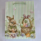 Sacola de Papel de Páscoa 23x18x10cm | Branco e Verde | FlorArte