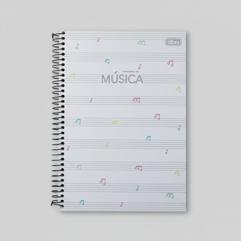 Caderno de Música Tilibra Espiral Capa Dura 80 Folhas – Papel Partitura 200x275 mm
