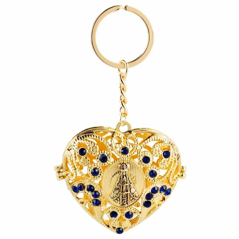 Chaveiro Coração de Metal Nossa Senhora Aparecida