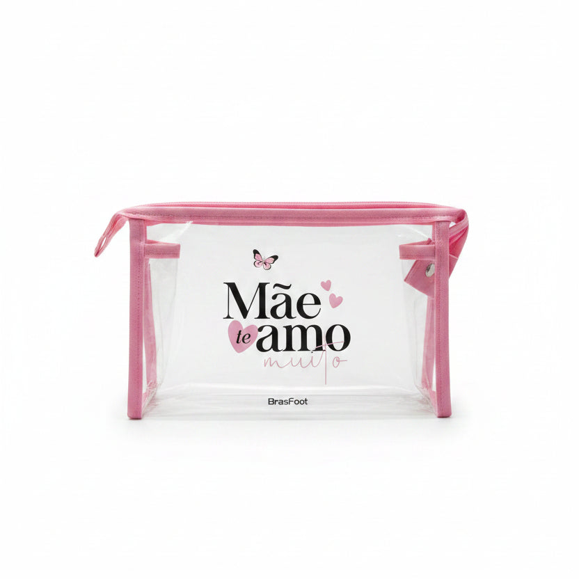 Kit Necessaire Feminina 2 Peças Mãe Sua Luz Inspira – Transparente + Interna | Brasfoot Presentes