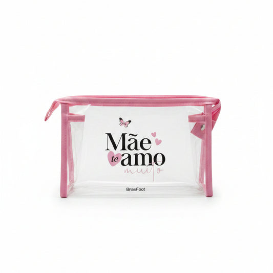 Kit Necessaire Feminina 2 Peças Mãe Sua Luz Inspira – Transparente + Interna | Brasfoot Presentes