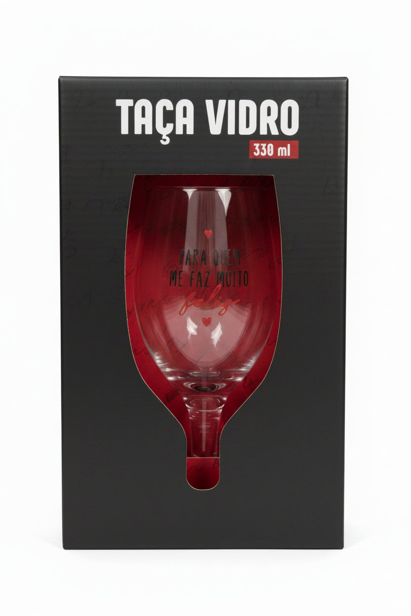 Taça Windsor 330ml Brasfoot – Para Quem Me Faz Muito Feliz | Vidro Transparente