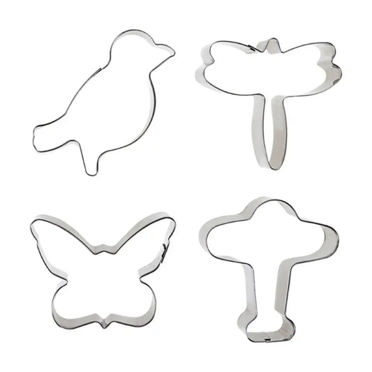 Forminhas de Modelar e Cortar em Inox 4 Unidades – Kit Multiuso para Biscoitos, Massas e Artesanato – Art House