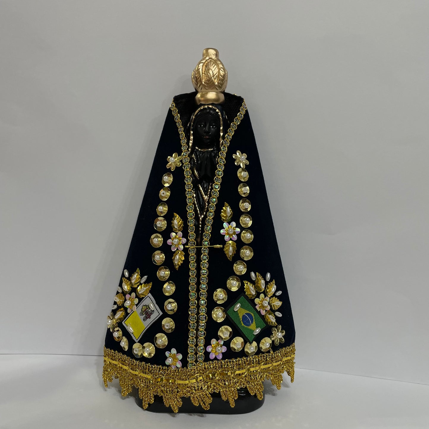 Imagem Nossa Senhora Aparecida 25 cm com Manto Bordado - Decoração