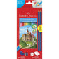 Lápis de Cor Faber-Castell EcoLápis 12 Cores, Kit com Apontador, Borracha e 2 EcoLápis Grafite 120112+2N