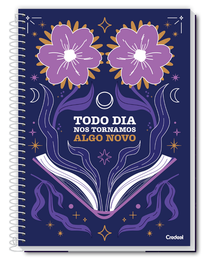 Caderno A Deusa 1 Matéria 80 Folhas Estampa Frases Motivacionais Universitário Capa Dura Credeal
