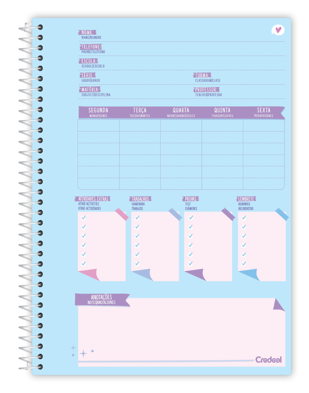 Caderno Be-Magnetic | Universitário Capa Dura 10 Matérias 160 Folhas | Credeal