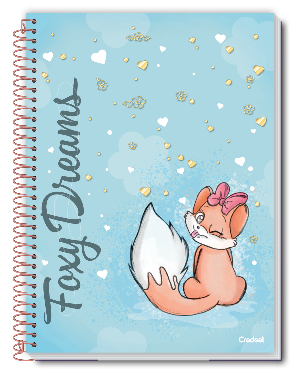 Caderno Foxy Teen 1 Matéria 80 Folhas Credeal, Capa Dura, Universitário 200×275 mm