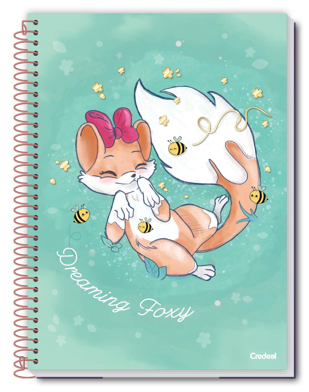 Caderno Foxy Teen 1 Matéria 80 Folhas Credeal, Capa Dura, Universitário 200×275 mm