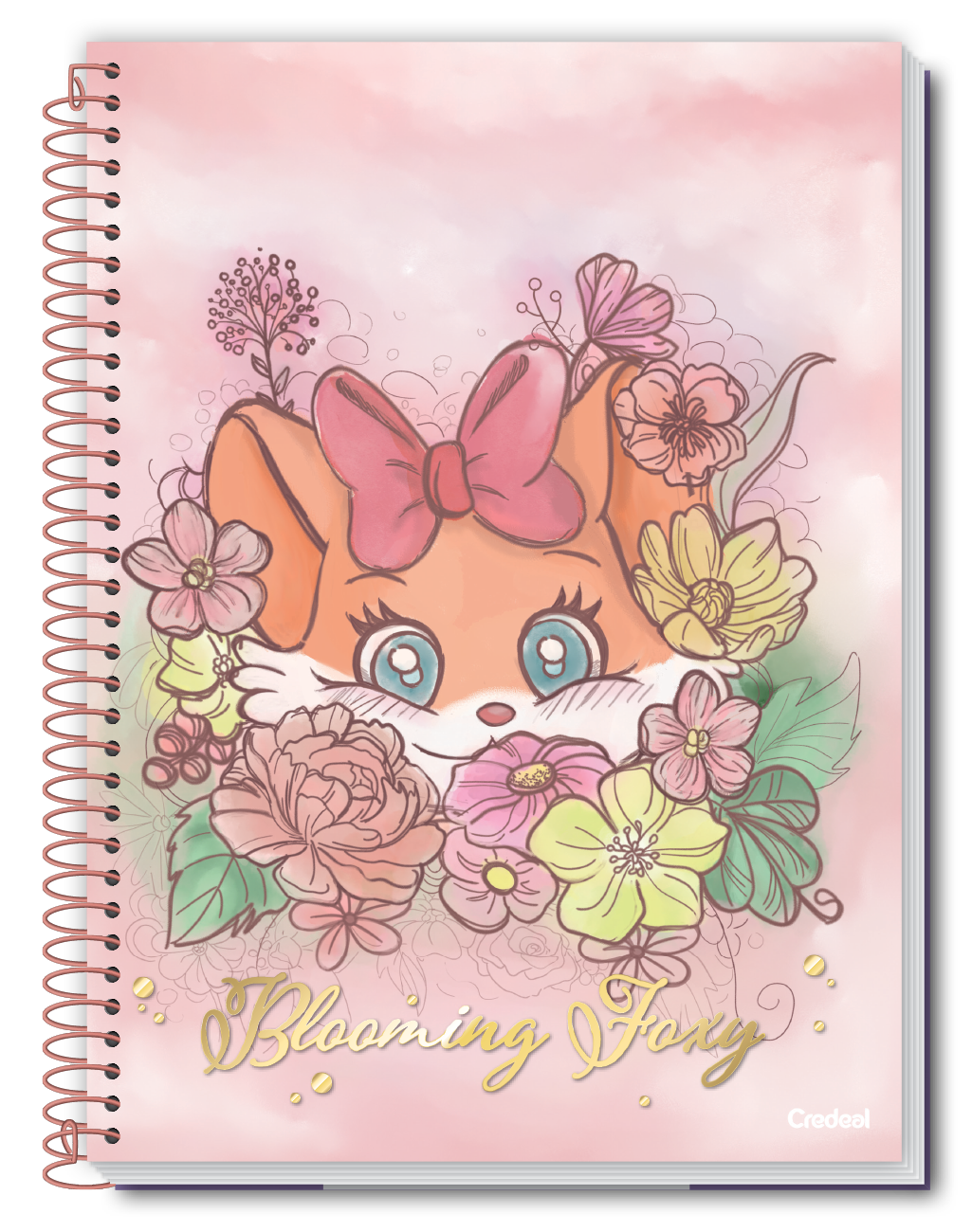 Caderno Foxy Teen 1 Matéria 80 Folhas Credeal, Capa Dura, Universitário 200×275 mm