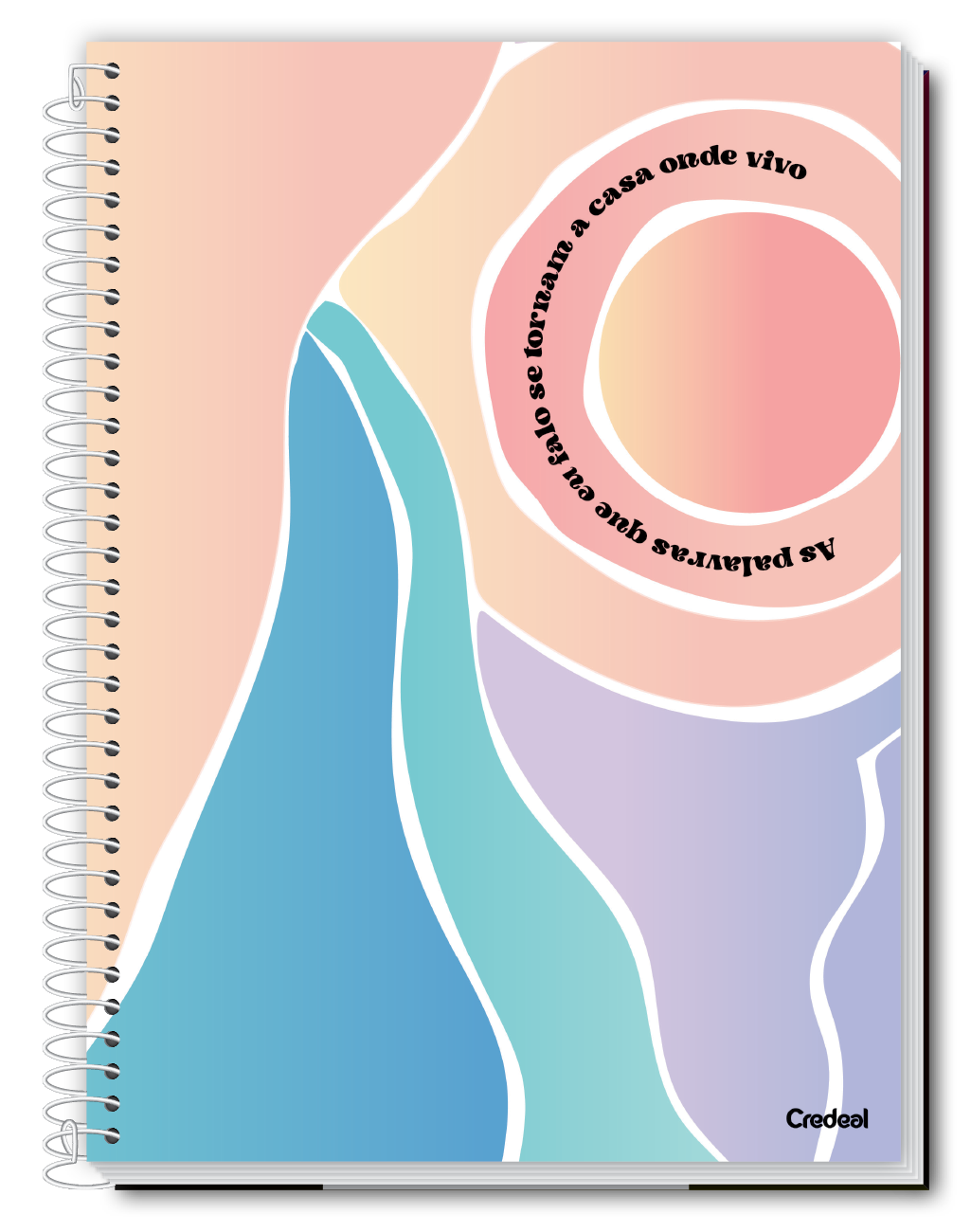Caderno Mantras | Positividade | Universitário Capa Dura 1 Matérias 80 Folhas | Credeal