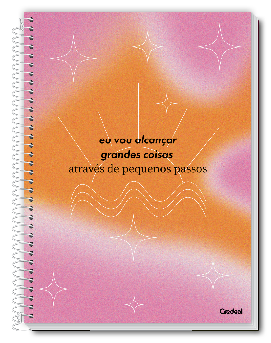 Caderno Mantras | Positividade | Universitário Capa Dura 1 Matérias 80 Folhas | Credeal