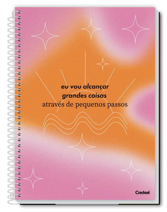 Caderno Mantras | Positividade | Universitário Capa Dura 1 Matérias 80 Folhas | Credeal