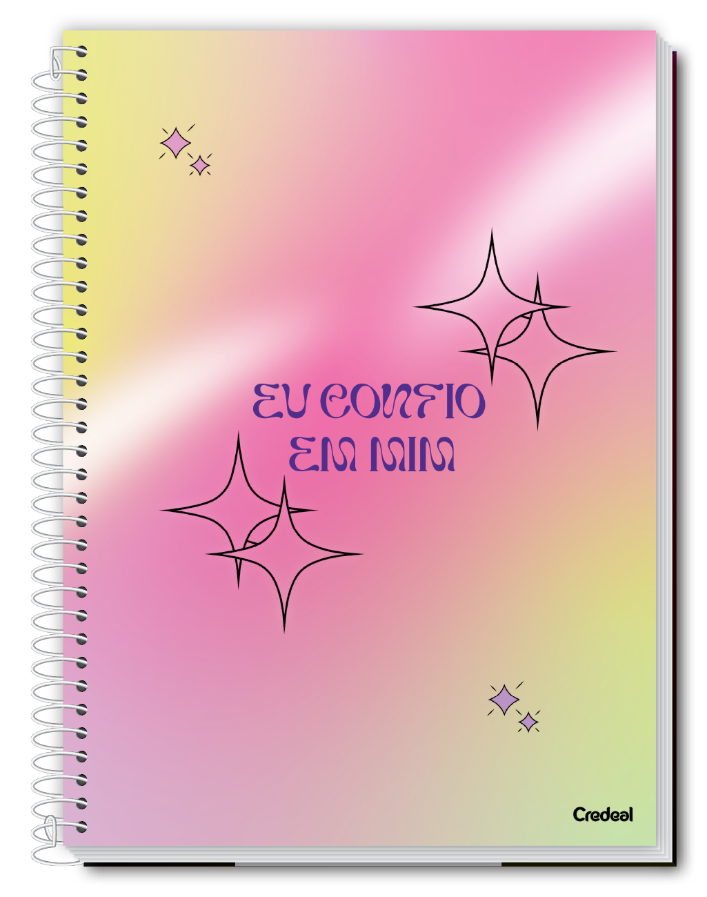 Caderno Mantras | Positividade | Universitário Capa Dura 1 Matérias 80 Folhas | Credeal