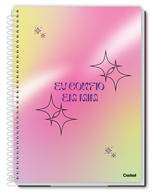 Caderno Mantras | Positividade | Universitário Capa Dura 1 Matérias 80 Folhas | Credeal