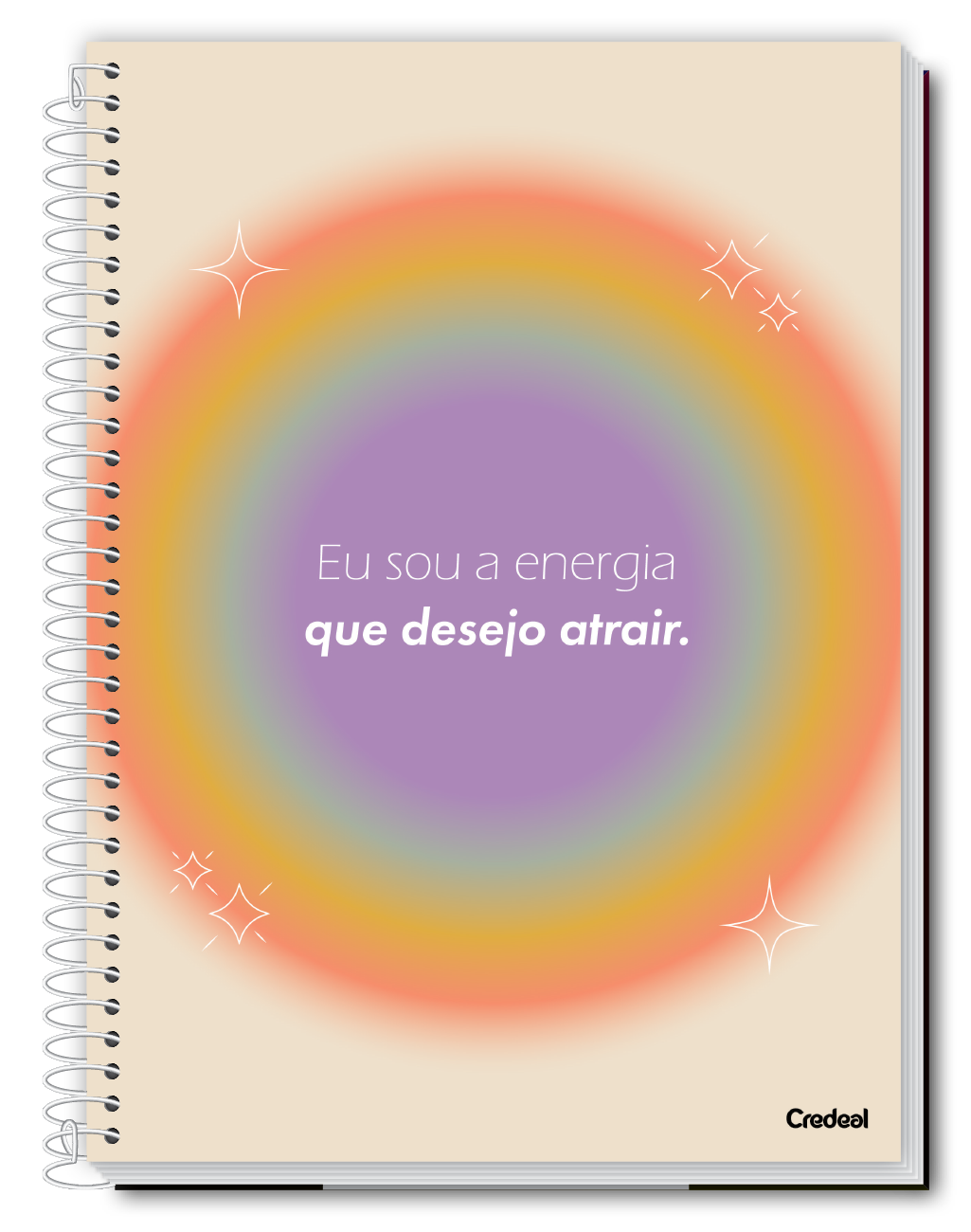 Caderno Mantras | Positividade | Universitário Capa Dura 1 Matérias 80 Folhas | Credeal