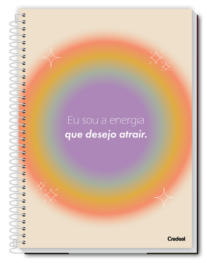 Caderno Mantras | Positividade | Universitário Capa Dura 1 Matérias 80 Folhas | Credeal
