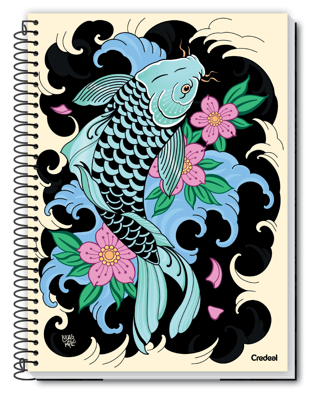 Caderno Original Arts 1 Matéria, 80 Folhas Credeal – Capa Dura, Espiral, Tamanho Universitário (200x275 mm) – Papel de Alta Qualidade e Certificação FSC