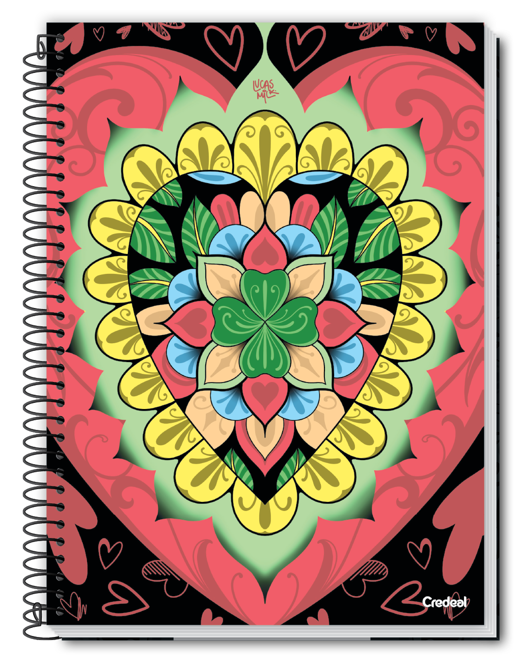 Caderno Original Arts 1 Matéria, 80 Folhas Credeal – Capa Dura, Espiral, Tamanho Universitário (200x275 mm) – Papel de Alta Qualidade e Certificação FSC