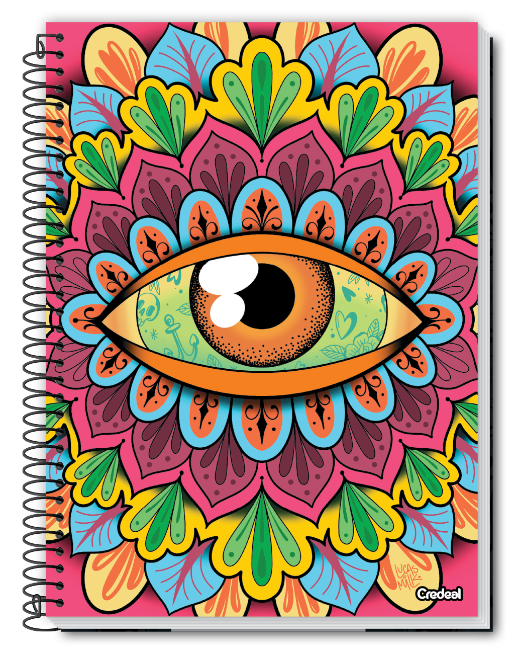 Caderno Original Arts 1 Matéria, 80 Folhas Credeal – Capa Dura, Espiral, Tamanho Universitário (200x275 mm) – Papel de Alta Qualidade e Certificação FSC