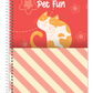 Caderno Pet Fun Credeal – 1 Matéria, 80 Folhas, Capa Dura, Universitário | Estampas de Pets