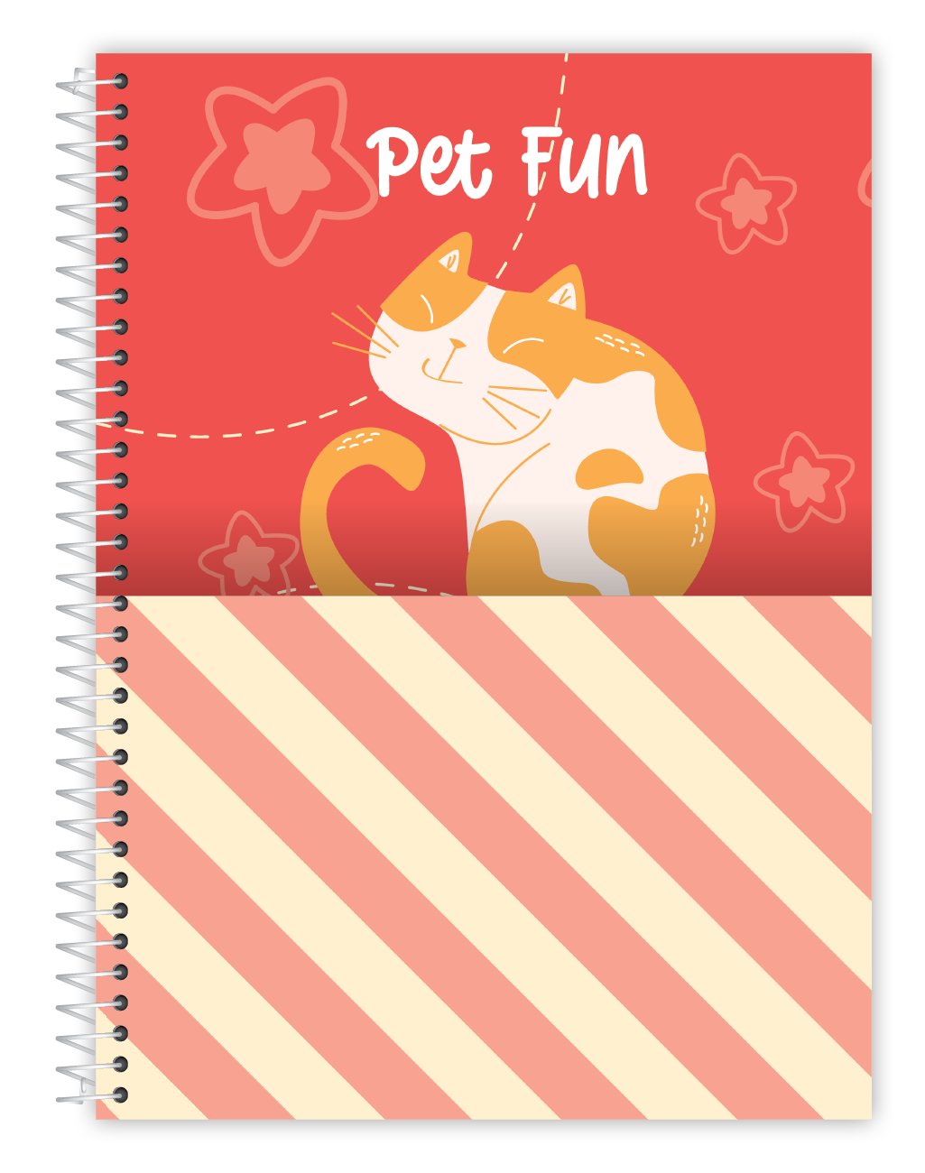 Caderno Pet Fun Credeal – 1 Matéria, 80 Folhas, Capa Dura, Universitário | Estampas de Pets