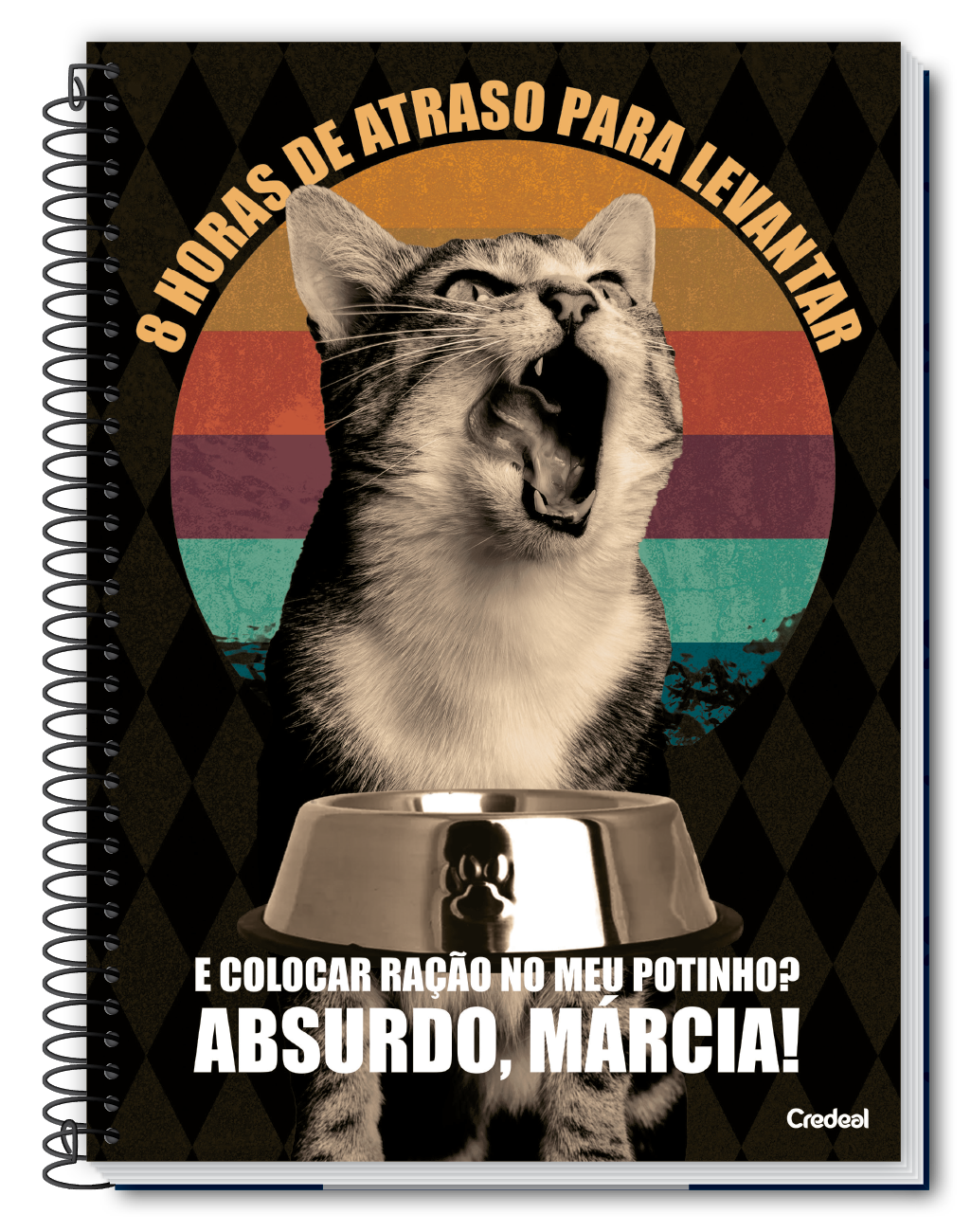 Caderno Vida de Pet 80 Folhas 1 Matéria Universitário Credeal – Capa Dura, Espiral – Design Pet Adorável