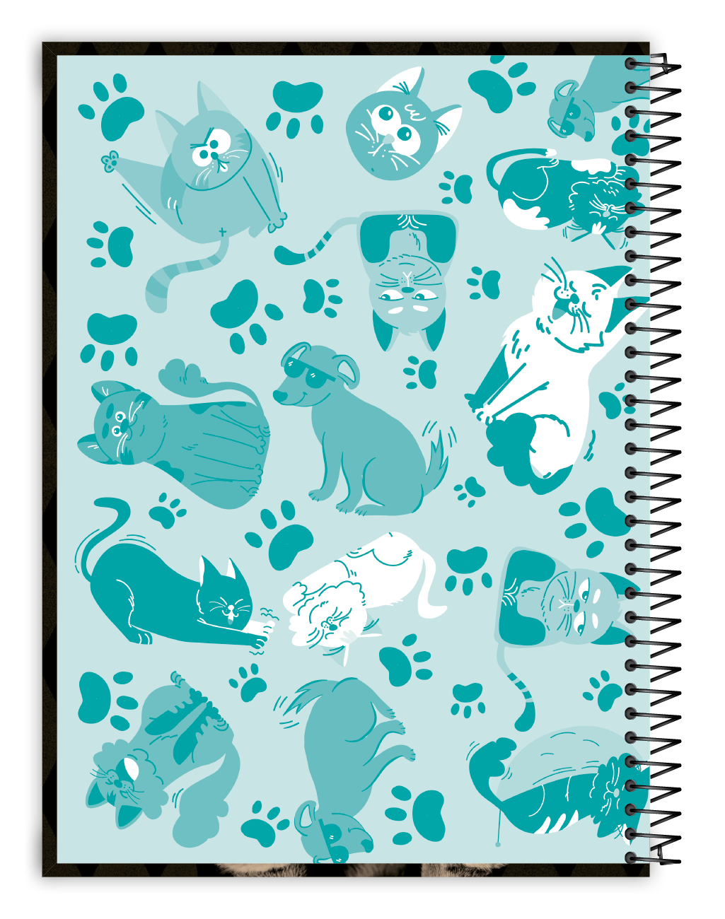 Caderno Vida de Pet 80 Folhas 1 Matéria Universitário Credeal – Capa Dura, Espiral – Design Pet Adorável