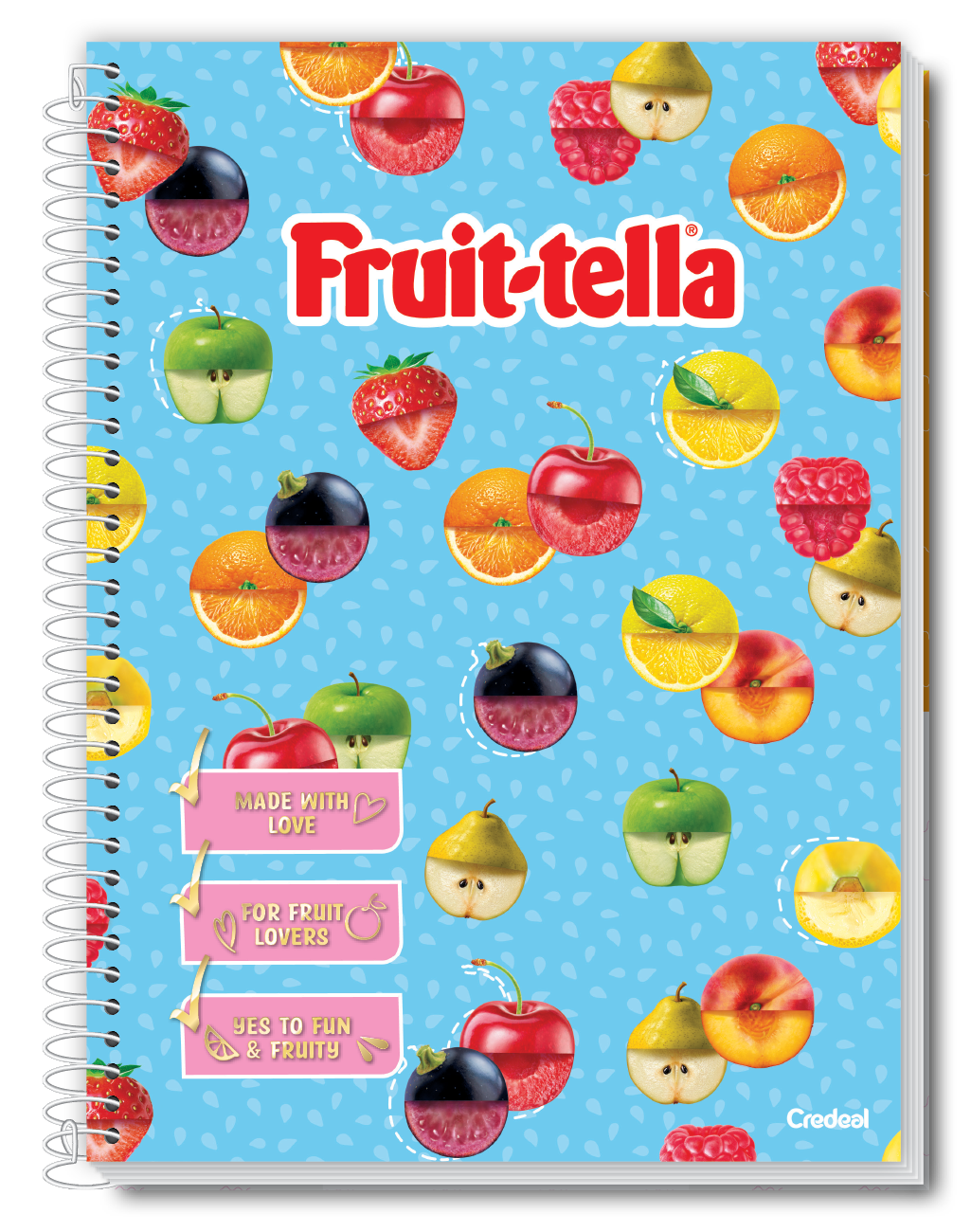 Caderno Fruit-Tella | Cheirinho de Frutas | Universitário Capa Dura 10 Matérias 160 Folhas | Credeal
