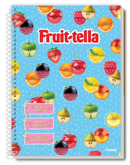 Caderno Fruit-Tella | Cheirinho de Frutas | Universitário Capa Dura 10 Matérias 160 Folhas | Credeal