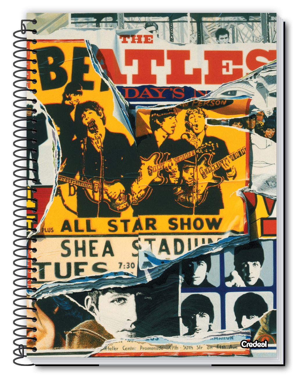 Caderno The Beatles 1 Matéria 80 Folhas Credeal – Universitário, Capa Dura Espiral – Tamanho Grande 20×27,5 cm