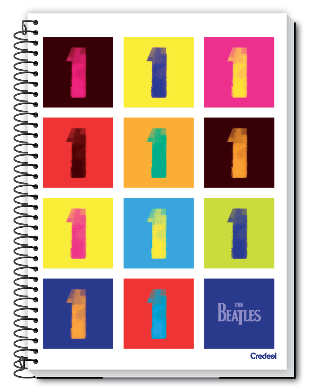 Caderno The Beatles 1 Matéria 80 Folhas Credeal – Universitário, Capa Dura Espiral – Tamanho Grande 20×27,5 cm