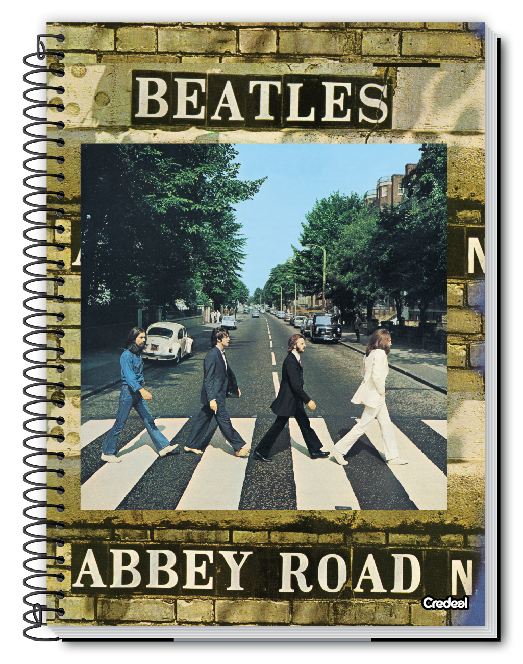Caderno The Beatles 1 Matéria 80 Folhas Credeal – Universitário, Capa Dura Espiral – Tamanho Grande 20×27,5 cm