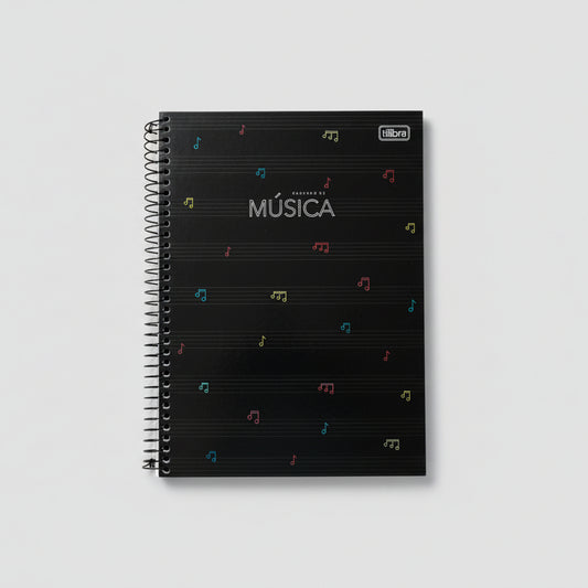 Caderno de Música Tilibra Espiral Capa Dura 80 Folhas – Papel Partitura 200x275 mm
