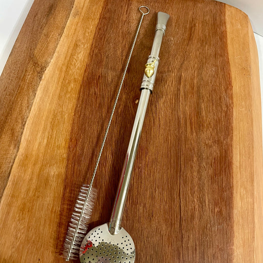 Bomba de Chimarrão Aço Inox 25 cm Com Rosca - Pingente de Cuia | Garibaldi