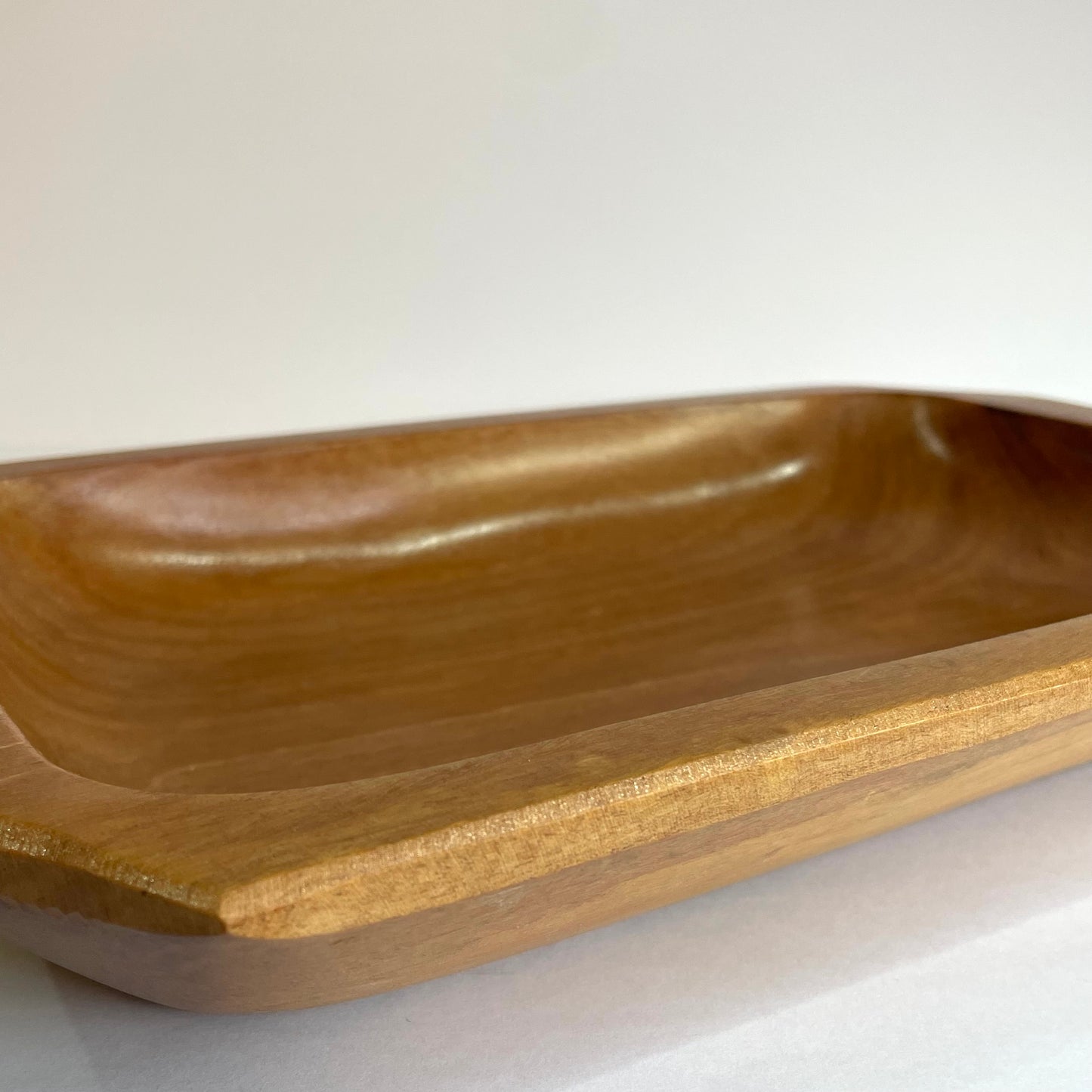 Gamela Artesanal Retangular de Madeira | Petisqueira Rústica - 30 x 19,5 x 5 cm