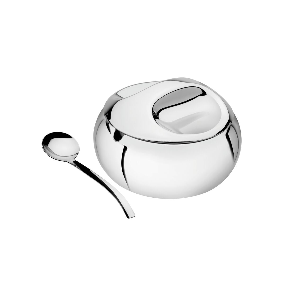 Açucareiro Tramontina 320 ml em Aço Inox com Colher – Linha Chá & Café 64400/500, 100% Inox, Acabamento Brilho